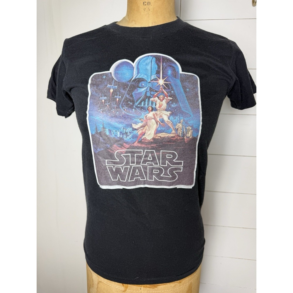 Vintage 1970's Star Wars Graphic Print Black T-Shirt - Episode IV